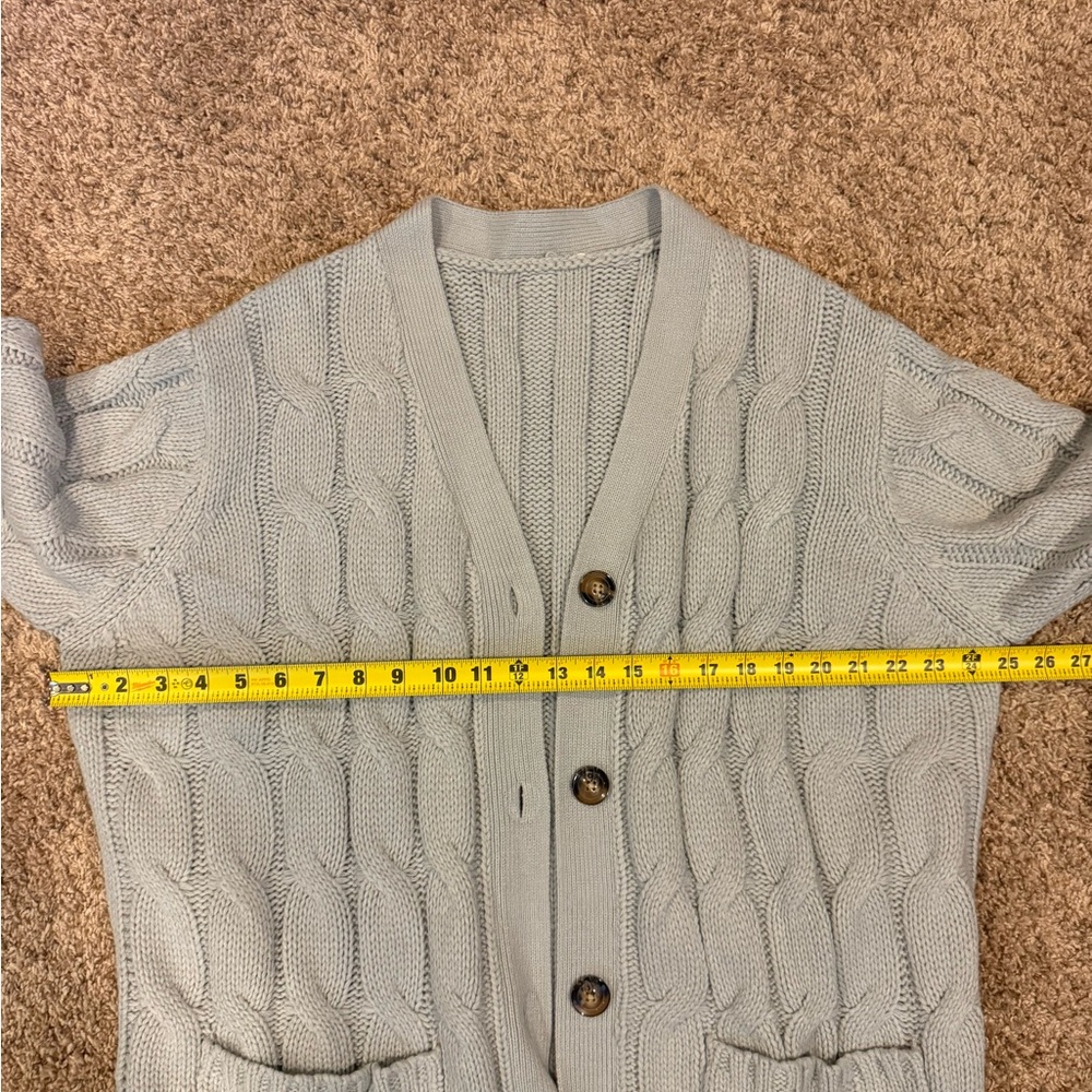 Cozy Cable Knit Cardigan Sweater - Cream - Picture 4 of 4